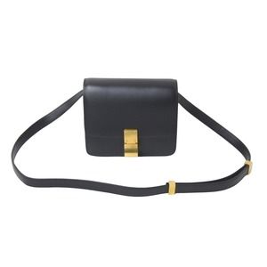 Celine Classic Box Shoulder Bag Calfskin Black